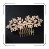 Cubic Zirconia Bridal Hair Comb Headpiece Crystal Hair Pieces for Brides Hair Clip Small Silver Wedding Hair Accessories Peinetas Para Cabello De Mujer Elegantes (Gold) view 1