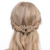 Cubic Zirconia Bridal Hair Comb Headpiece Crystal Hair Pieces for Brides Hair Clip Small Silver Wedding Hair Accessories Peinetas Para Cabello De Mujer Elegantes (Gold) view 2