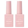 Makartt No Wipe Top Coat and Base Coat Kit and Pink Lint Free Nail Wipes Bundle, Clear Gloss Shiny Stain Resistant General Gel Top Coat Base Coat, 1000pcs Super Absorbent Soft Nail Wipes view 2