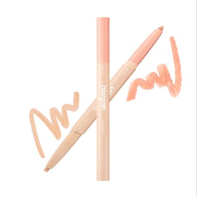 COLORGRAM Under Eye Highlighter Stick - 04 Peach | Silky-Smooth Long-Lasting Highlighter & Contouring Stick for Smudge-Proof, Shining Daily Makeup | K-Beauty Face Highlighters & Luminizers