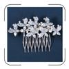 Sparkly Cubic Zirconia Bridal Hair Comb Crystal Butterflies Wedding Hair Piece Bridal Hair Pin Silver Gold CZ Formal Hair Accessories for Bride HB070 (Silver) view 1