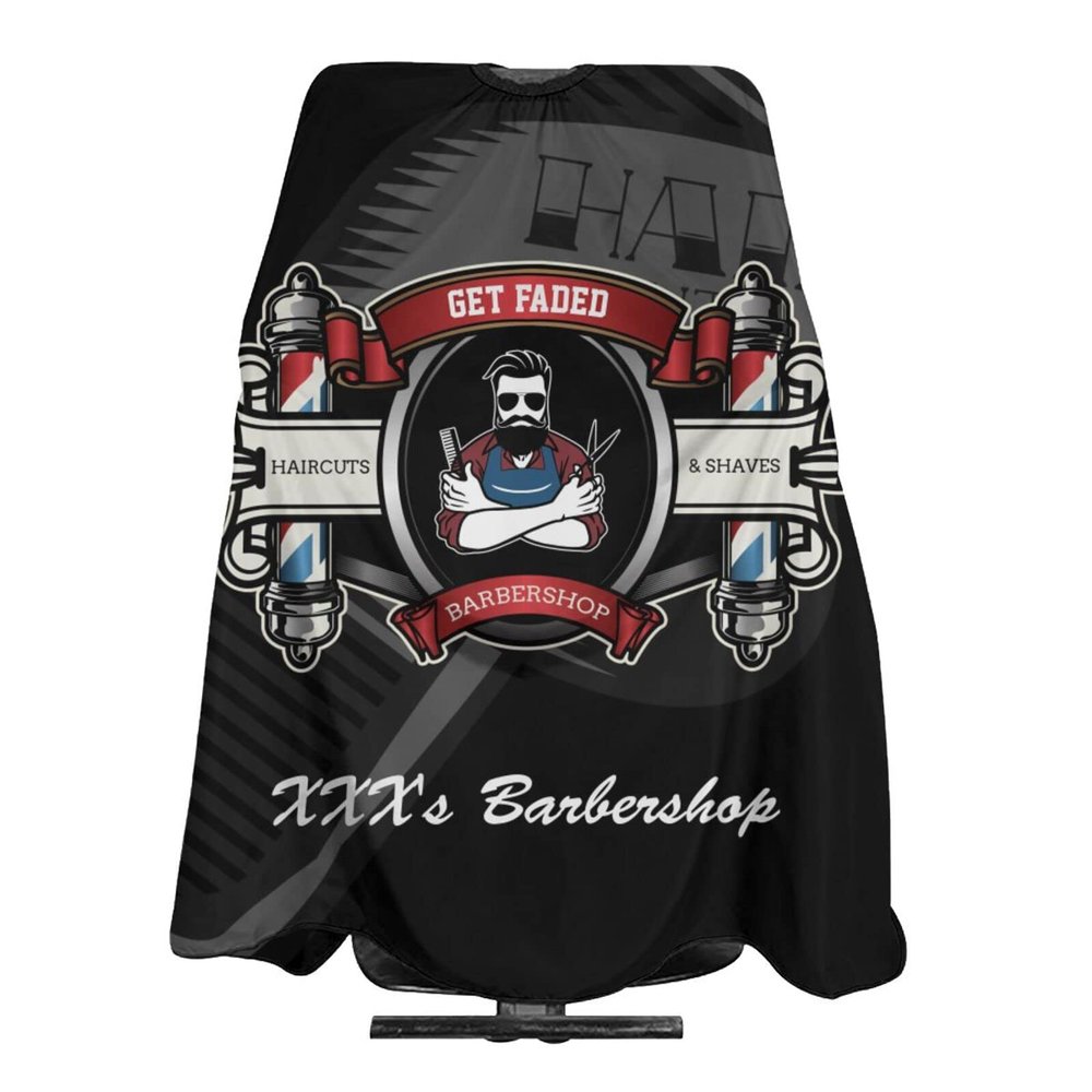 Custom Barber Cape Hairdresser Cape, Add Your Photo Text Logo Personalized Barber Salon Cape for Men, Customized Hair Cutting Cape for Home Salon Barbershop