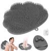 Manmihealth Upgrade Shower Foot Massager Scrubber & Bath Glove Set(2 PCS), Hands-Free Back Scrubber for Shower, Wall-Mounted Shower Brush with Body & Face Scrubber and Free Adhesive Hook. (Gray) view 1