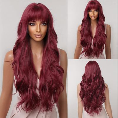 Youllyuu Platinum Blonde Synthetic Hair Wigs With White Highlight Dark Roots Long Wavy Cosplay Wig For Women
