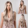 Youllyuu Platinum Blonde Synthetic Hair Wigs With White Highlight Dark Roots Long Wavy Cosplay Wig For Women view 2