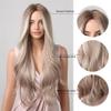 Youllyuu Platinum Blonde Synthetic Hair Wigs With White Highlight Dark Roots Long Wavy Cosplay Wig For Women view 3