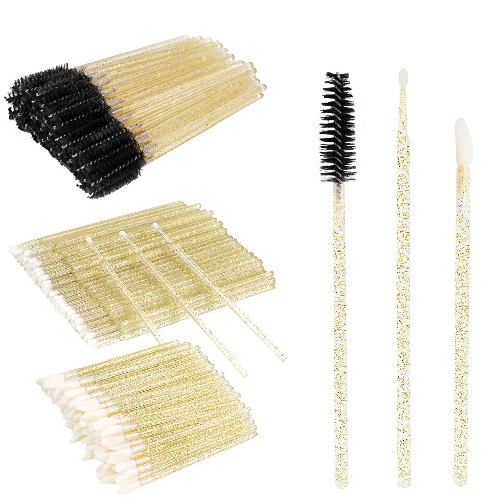 200 sets of false eyelashes kits, disposable micro cotton swabs, and they are matched with false eyelash brushes, lip brushes, mascara brushes, and applicators. False eyelash kits, beauty brush kits