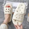 JIXAW Womens Sandals Non-Slip Spa Slippers Slippers for Bathroom Gym House Casual Massage Casual Shower Shoes,powder-6-7 view 4