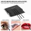 300 PCS Eyelash Extension Supplies Kit disposable micro cotton swabs with eyelash brush Lip brush Mascara Wand Applicator Eyelash Extension Kit Beauty Wand Kit (black) view 3