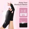AIRSEE UV Gloves for Nail Lamp,Professional UPF50+ UV Protection Gloves for Manicures Nail Art,Fingerless Gloves That Shield Skin from The Sun and Nail Lamp (Black) view 2