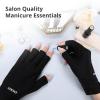 AIRSEE UV Gloves for Nail Lamp,Professional UPF50+ UV Protection Gloves for Manicures Nail Art,Fingerless Gloves That Shield Skin from The Sun and Nail Lamp (Black) view 4