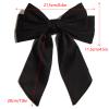 1pc Big Satin Pompom Hair Bows - Furling Large Retro Hair Clips for Women & Girls (Light Camel) view 2