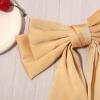 1pc Big Satin Pompom Hair Bows - Furling Large Retro Hair Clips for Women & Girls (Light Camel) view 4