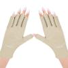 AIRSEE UV Gloves for Nail Lamp,Professional UPF50+ UV Protection Gloves for Manicures Nail Art,Fingerless Gloves That Shield Skin from The Sun and Nail Lamp (Nude) view 1