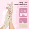 AIRSEE UV Gloves for Nail Lamp,Professional UPF50+ UV Protection Gloves for Manicures Nail Art,Fingerless Gloves That Shield Skin from The Sun and Nail Lamp (Nude) view 2