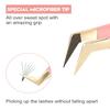 Ms.Queen Lash Tweezers for Eyelash Extensions,Precision 4Pcs Fiber Tip Grip 45 90 Degree L-Shaped Boot Curved Isolation Eyelash Tweezers Set view 2