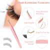 Ms.Queen Lash Tweezers for Eyelash Extensions,Precision 4Pcs Fiber Tip Grip 45 90 Degree L-Shaped Boot Curved Isolation Eyelash Tweezers Set view 3