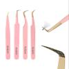 Ms.Queen Lash Tweezers Set,Professional 4Pcs 45 90 Degree Curved and Isolation Lash Tweezers for Eyelash Extensions view 1