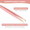 Ms.Queen Lash Tweezers Set,Professional 4Pcs 45 90 Degree Curved and Isolation Lash Tweezers for Eyelash Extensions view 4
