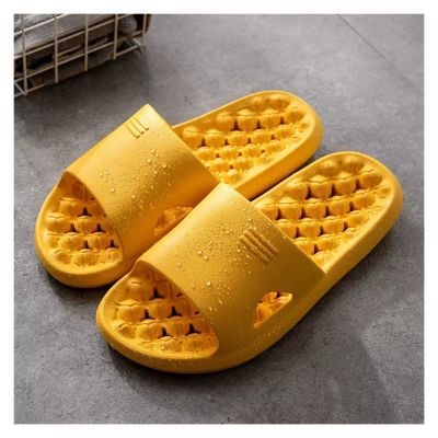 Shower Slippers Shoes for Women and Men Bath Slippers Shower Shoes Spa Slippers Massage Reflexology Sandals Quick Drying Non-Slip Soft Spa Bathroom Pool Beach (Color : Yellow, Size : EUR40-41)
