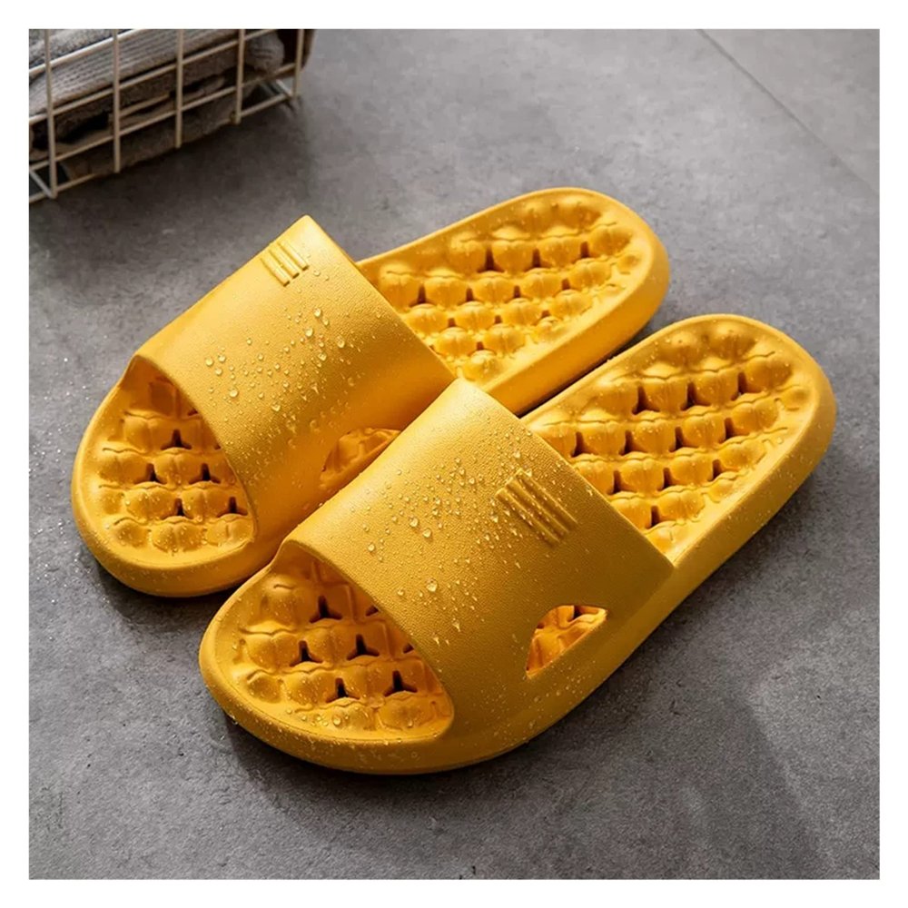 Shower Slippers Shoes for Women and Men Bath Slippers Shower Shoes Spa Slippers Massage Reflexology Sandals Quick Drying Non-Slip Soft Spa Bathroom Pool Beach (Color : Yellow, Size : EUR40-41)