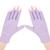 AIRSEE UV Gloves for Nail Lamp,Professional UPF50+ UV Protection Gloves for Manicures Nail Art,Fingerless Gloves That Shield Skin from The Sun and Nail Lamp (Purple) view 1