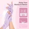 AIRSEE UV Gloves for Nail Lamp,Professional UPF50+ UV Protection Gloves for Manicures Nail Art,Fingerless Gloves That Shield Skin from The Sun and Nail Lamp (Purple) view 2