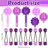 72 Pcs Hair Accessories Set: Plastic Self-Hinge Barrettes, Hair Balls, Bow Ties, Flower Clips for Girls, Baby, and Toddler (Purple, 80s 90s Inspired) view 2