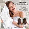 Umisleep Extra Large Microfiber Hair Towel for Women Curly, Long, Thick Hair, 2 Pack Ultra Absorbent Hair Drying Towel Wrap, Super Soft Anti Frizz Hair Turban with Elastic Loop (White, Pink) view 3