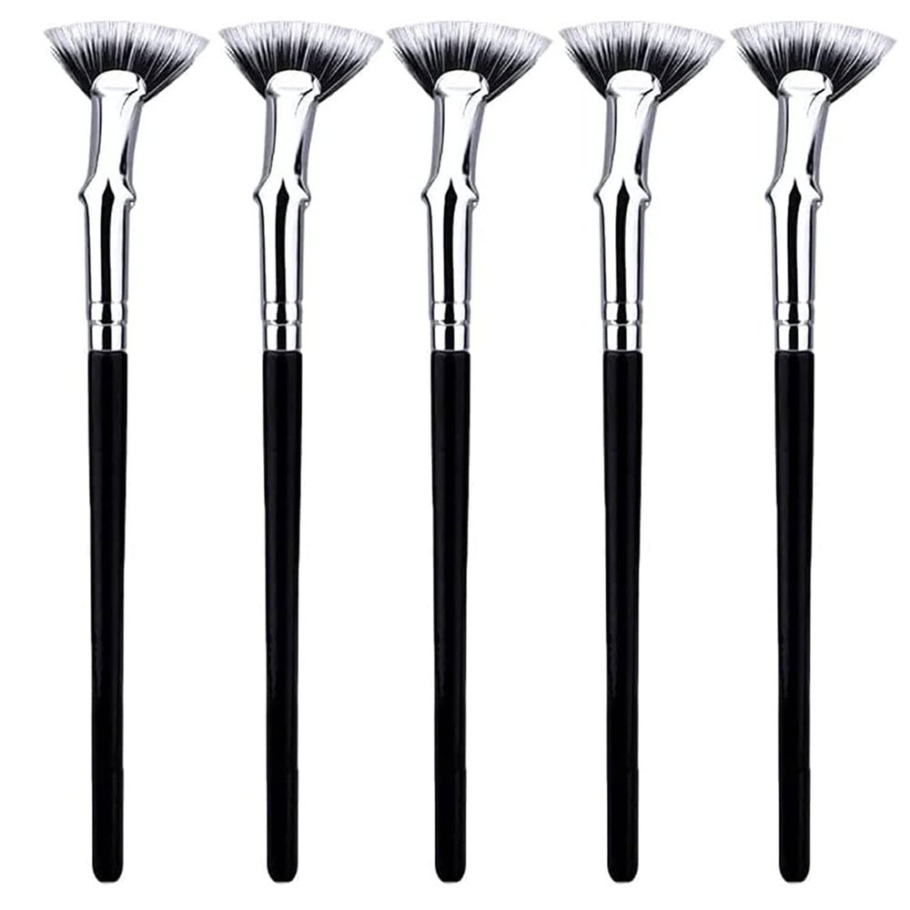 Mascara Fan Brush, Mascara Fan Brush For Lashes, Angled Fan Shaped Eyelash Brush, Makeup Brush Eyelash Comb Eye Lashes Separator, Folding Eyelash Eyebrow Brusha (Size : 5PCS)