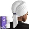 Umisleep Extra Large Microfiber Hair Towel for Women Long, Curly, Thick Hair, Super Soft Anti Frizz Quick Dry Hair Towel Wrap, Ultra Absorbent Hair Turban with Elastic Band White view 1