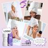 Umisleep Extra Large Microfiber Hair Towel for Women Long, Curly, Thick Hair, Super Soft Anti Frizz Quick Dry Hair Towel Wrap, Ultra Absorbent Hair Turban with Elastic Band White view 3
