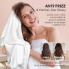 Umisleep Extra Large Microfiber Hair Towel for Women Long, Curly, Thick Hair, Super Soft Anti Frizz Quick Dry Hair Towel Wrap, Ultra Absorbent Hair Turban with Elastic Band White view 4