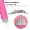 50Pcs Professional Microlading Needles 0.18mm Diameter Disposable Manual Eyebrow Blades Tattoo Neddles Permanent Makeup Supplies Microblading Kits (16 U) view 4