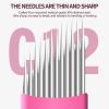 50Pcs Professional Microlading Needles 12 Pins Curved Flat with 0.18mm Diameter Disposable Manual Eyebrow Blades Permanent Makeup Supplies Microblading Kits view 2