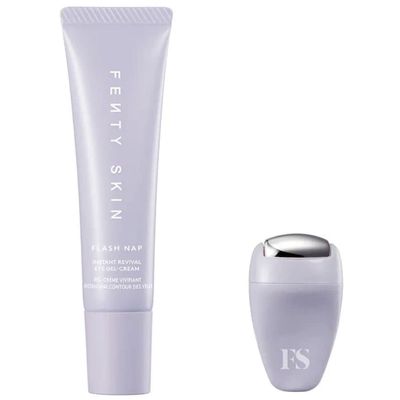 Fenty Skin Flash Nap Instant Revival Priming Eye Gel-Cream With Green Tea + Persian Silk Tree 0.5 oz/ 15 mL + Eye Massage Tool