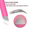 50Pcs Professional Microlading Needles 16 Pins Curved Flat with 0.18mm Diameter Disposable Manual Eyebrow Blades Tattoo Neddles Permanent Makeup Supplies Microblading Kits view 4