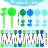 Hoteam 100 Pcs Self Hinge Plastic Hair Clips Hair Barrettes for Girls Bows Clips Flower Barrettes Retro Assorted Hairs Accessories Set for Toddler Baby Girl(Blue, Green) view 2