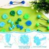 Hoteam 100 Pcs Self Hinge Plastic Hair Clips Hair Barrettes for Girls Bows Clips Flower Barrettes Retro Assorted Hairs Accessories Set for Toddler Baby Girl(Blue, Green) view 3