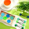 Hoteam 100 Pcs Self Hinge Plastic Hair Clips Hair Barrettes for Girls Bows Clips Flower Barrettes Retro Assorted Hairs Accessories Set for Toddler Baby Girl(Blue, Green) view 4