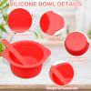 2 Silicone Wax Melt Liners & Non-Stick Reusable Hair Removal Wax Melt Bowls with 2 Sticks for Wax Warmer (Blue, Red) view 3