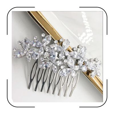 Butterfly Crystal Bridal Hair Comb Cubic Zirconia Silver Wedding Hair Accessories for Bride Rhinestone Hairpiece for Bridal Hairstyles