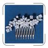 Elegant Zirconia Floral Hair Comb for Brides | Silver Wedding Hairpiece | Sparkling Crystal Bridal Hair Accessories for Women view 1