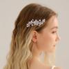 Elegant Zirconia Floral Hair Comb for Brides | Silver Wedding Hairpiece | Sparkling Crystal Bridal Hair Accessories for Women view 2