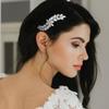 Elegant Silver Bridal Hair Comb with CZ Crystal Floral Leaf Design Wedding Hair Accessories for Bride Vintage Rhinestone Hair Piece for Women view 2