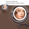 KEYQEEN Touch Dimmable LED Makeup Mirror with Lights and 1X/10X Magnification, Lighted Double Sided Shaving Mirror Bathroom Wall Mounted Extendable Vanity Mirror,Rose Gold,Plug in view 3
