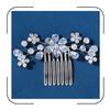 Sparkly Wedding Hair Accessories for Bride Crystal Hair Comb Silver Floral Hair Pieces CZ Crystal Wedding Headpiece view 1