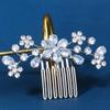 Sparkly Wedding Hair Accessories for Bride Crystal Hair Comb Silver Floral Hair Pieces CZ Crystal Wedding Headpiece view 4