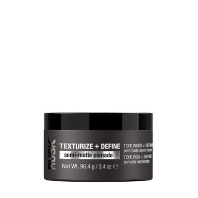 RUSK Semi-Matte Pomade, Texturize + Define, Creates Definition and Texture, Lightweight, Fights Humidity, 3.4 oz