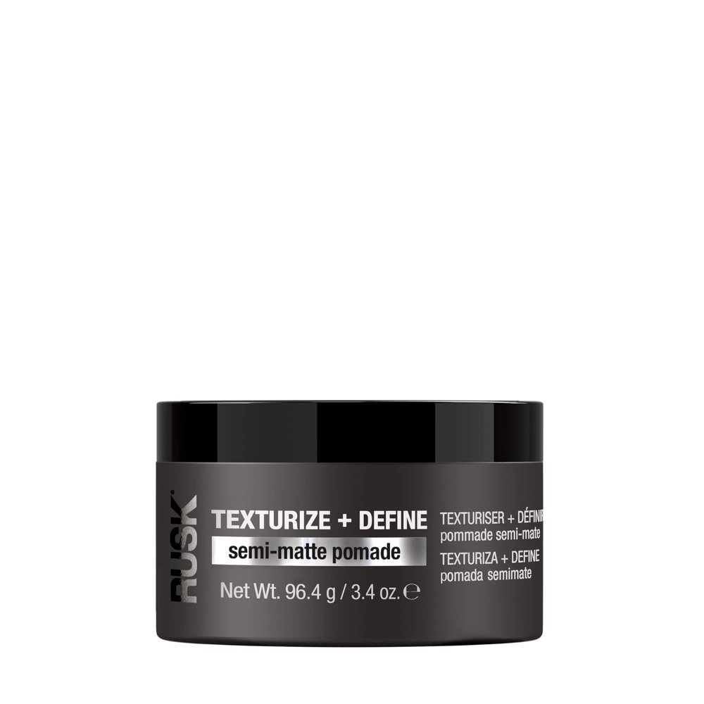 RUSK Semi-Matte Pomade, Texturize + Define, Creates Definition and Texture, Lightweight, Fights Humidity, 3.4 oz